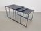 Postmodern Black Perforated Metal Nesting Tables, 1980s, Set of 3 1