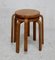 Wooden Stools attributed to Alvar Aalto, 1970s, Set of 2 11