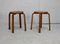Taburetes de madera atribuidos a Alvar Aalto, años 70. Juego de 2, Imagen 5