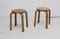 Wooden Stools attributed to Alvar Aalto, 1970s, Set of 2, Image 1