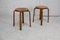 Wooden Stools attributed to Alvar Aalto, 1970s, Set of 2 7