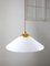 Italian Space Age White Acrylic Glass Saucer Pendant Lamp, 1970s 1