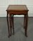 Vintage Nesting Tables with Queen Anne Style Legs & Brown Embossed Leather Tops, 1970s, Set of 3 5