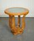 Art Deco Circular Burr Walnut Pedestal Console Table 1