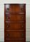 Vintage Art Deco Bow Fronted Mahogany Tall Boy Chest of Drawers 7