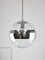 Vintage Italian Glass & Chrome Sphere Ceiling Lamp, 1990s 1