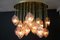 Mid-Century Italian Modern Brass and Pink Glass Chandelier, 2000s 2