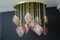 Mid-Century Italian Modern Brass and Pink Glass Chandelier, 2000s, Image 8