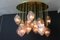 Mid-Century Italian Modern Brass and Pink Glass Chandelier, 2000s, Image 3