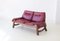 Italienisches Vintage Sofa aus Leder & Holz in Bordeaux, 1960er 6