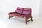 Vintage Italian Sofa in Bordeaux Leather and Wood, 1960s 6