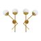Mid-Century Italian Modern Style Brass and Glass Sconces, Set of 2, Image 1