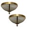 Large Marbled Glass and Brass Sconces, 1970s, Set of 2, Image 1
