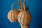 Vintage Rattan Lampe aus Palmenholz, 1970er, 2er Set 15