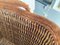 Vintage French Wicker Basket in Gold Color Stitched Leather, France, 1970s 7