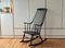 Danish Black Rocking Chair, 1950s 1