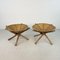 French Wicker Stools, 1970s, Set of 2 1