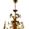 Hollywood Regency Floral Metal Chandelier, 1930s 4