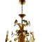 Lámpara de araña Hollywood Regency de metal floral, años 30, Imagen 4