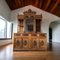 Vintage French Walnut and Pine Sideboard with Showcase 8