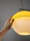 Lámpara colgante era espacial de vidrio acrílico amarillo, años 70, Imagen 12