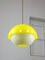Lámpara colgante era espacial de vidrio acrílico amarillo, años 70, Imagen 1