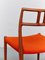 Orangefarbene Vintage Esszimmerstühle von Niels O. Møller für J.L. Møllers, 4er Set 6