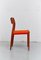 Vintage Orange Dining Chairs by Niels O. Møller for J.L. Møllers, Set of 4 3