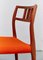 Vintage Orange Dining Chairs by Niels O. Møller for J.L. Møllers, Set of 4 7