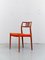 Vintage Orange Dining Chairs by Niels O. Møller for J.L. Møllers, Set of 4 2