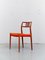 Vintage Orange Dining Chairs by Niels O. Møller for J.L. Møllers, Set of 4, Image 2