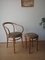 Stuhl und Hocker aus Holz, 1950er, 2er Set 6