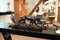 Max Le Verrier, Art Deco Style Black Panther Uganda Sculpture, 2022, Spelter & Marble 2