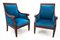 Vintage Biedermeier Blue Armchairs, 1880, Set of 2 1