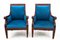 Vintage Biedermeier Blue Armchairs, 1880, Set of 2 11