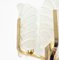 Large Scandinavian Glass & Brass Leaf Wall Light attributed to Carl Fagerlund for Orrefors, 1960s 2