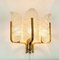 Large Scandinavian Glass & Brass Leaf Wall Light attributed to Carl Fagerlund for Orrefors, 1960s 4