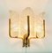 Large Scandinavian Glass & Brass Leaf Wall Light attributed to Carl Fagerlund for Orrefors, 1960s, Image 4