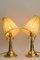 Art Deco Tischlampen mit Stoffschirmen, 1920er, 2er Set 6