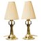 Art Deco Table Lamps with Fabric Shades, 1920s, Set of 2 1
