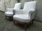 Louis XVI White Skai Armchairs, 1890s, Set of 2 2