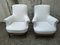 Louis XVI White Skai Armchairs, 1890s, Set of 2 3