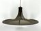 Large Mid-Century Brass and Curved Glass Esperia Ceiling Lamp Model Pagoda by Angelo Brotto for Esperia, 1960s 1