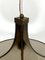 Lampada da soffitto grande Esperia Mid-Century in ottone e vetro curvo modello Pagoda di Angelo Brotto per Esperia, anni '60, Immagine 4