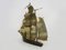 Vintage Decorative Boat with Brass Sails, 1960s 5