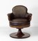 Antique Leather and Walnut Swivel Railway Pullman Carriage Club Chair, 1870s 1