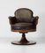 Antique Leather and Walnut Swivel Railway Pullman Carriage Club Chair, 1870s 6
