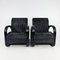 French Black Lacquered Rattan Lounge Chairs, 1960s, Set of 2 5