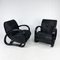 French Black Lacquered Rattan Lounge Chairs, 1960s, Set of 2, Image 6