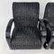 French Black Lacquered Rattan Lounge Chairs, 1960s, Set of 2, Image 1